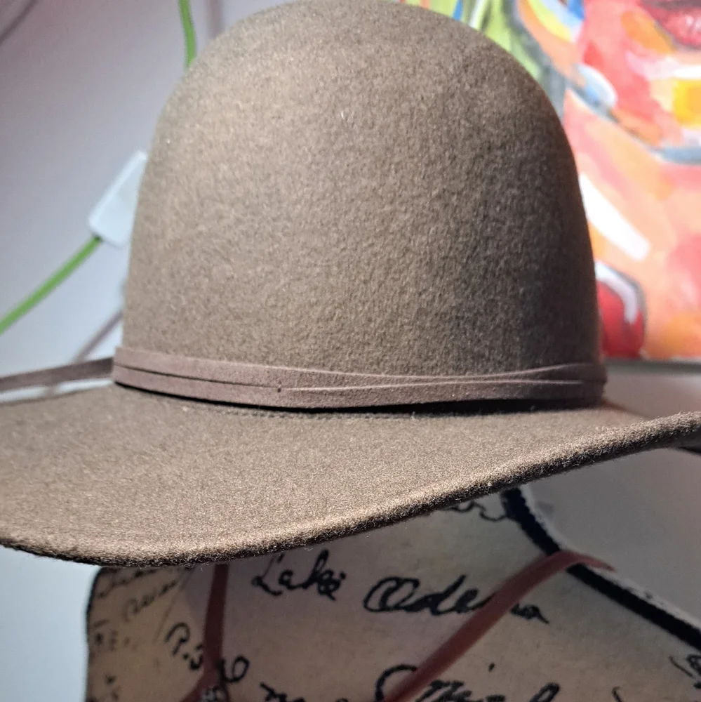 Vintage Brown Wool Wide-Brim Hat - Picture 7 of 9